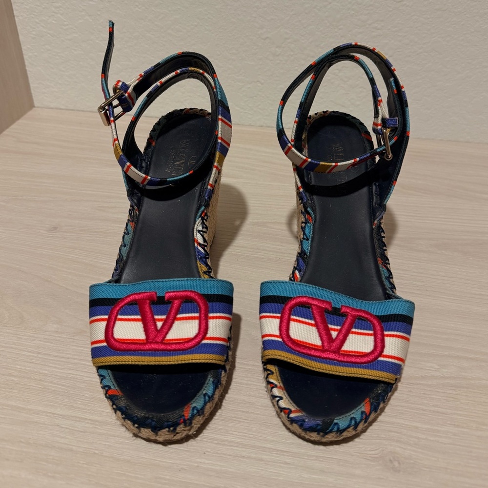 Valentino Vibrant Striped Espadrilles